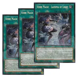Yugioh Verre Magic Lacrima of Light x 3 - 1st Edition Secret Rare NM - Free Holo - Image 1