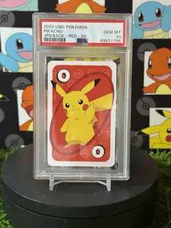 PSA 10 Pikachu Red #0 Japanese Uno Pokemon Card Pocket Monsters Nintendo 1676 - Image 1