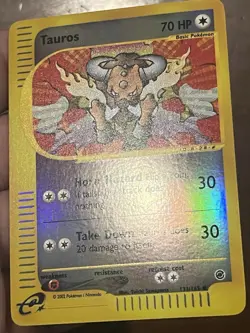 NM Tauros Reverse Holo 133/165 Expedition Near Mint Pokemon TCG E-Reader Card - Image 3