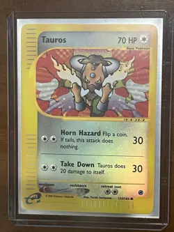 NM Tauros Reverse Holo 133/165 Expedition Near Mint Pokemon TCG E-Reader Card - Image 5