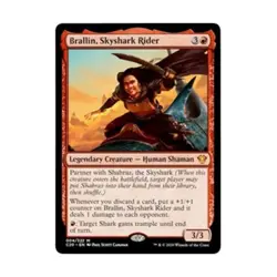 WOTC MtG Commander 2020 Brallin, Skyshark Rider (MR) (Foil) EX - Image 1