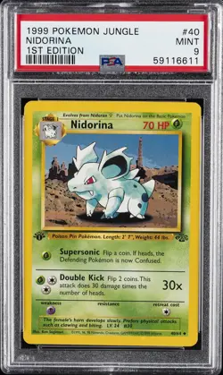 1999 POKEMON JUNGLE 1ST EDITION #40 NIDORINA PSA 9 - Image 1