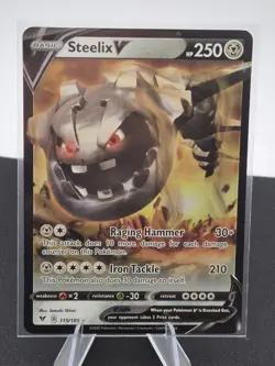 STEELIX V VIVID VOLTAGE SET ULTRA RARE FULL ART HOLO-FOIL POKEMON 115/185 NM/M - Image 1