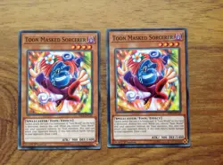 2 x Yugioh Toon Masked Sorcerer SS01-ENC05 1st Edition. Free UK Postage - Image 3