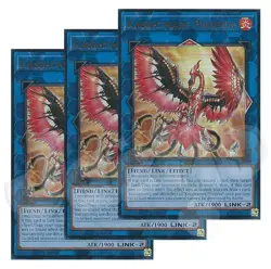 Yugioh - Knightmare Phoenix x 3 - 1st Edition Ultra Rare NM - Free Holo Card - Image 1