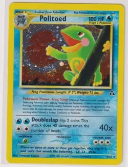 Politoed Holo Rare 8/111 - Neo Discovery - WOTC 2001 Pokemon Card - LP/NM Swirl - Image 1