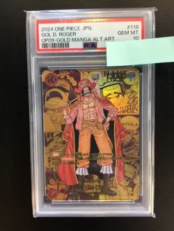PSA10 Gol D. Roger OP09-118 SEC One Piece Card Game BANDAI Japan - Image 1