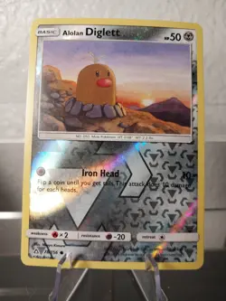 Pokemon - Ultra Prism - Alolan Diglett 78/156 Reverse Holo LP Card - Image 1