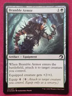 Magic The Gathering INNISTRAD MIDNIGHT HUNT FOIL BRAMBLE ARMOR artifact card MTG - Image 1