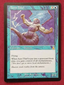 Magic The Gathering URZA'S DESTINY AURA THIEF blue card MTG - Image 1