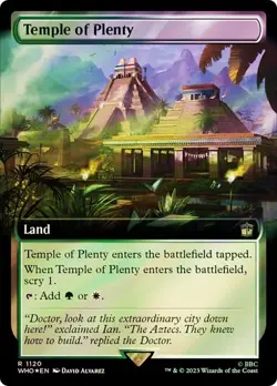 Temple of Plenty Extended Art Surge Foil Doctor Who Commander NM MTG - Image 1