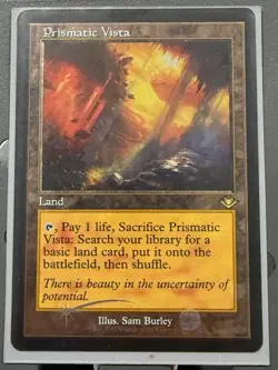 Magic MTG Modern Horizons PRISMATIC VISTA Land Retro Frame Regular Foil Card - Image 1