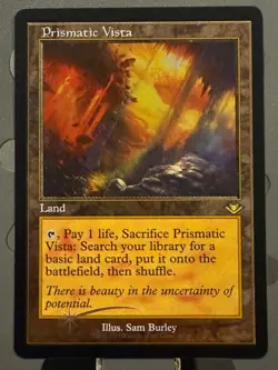 Magic MTG Modern Horizons PRISMATIC VISTA Land Retro Frame Regular Foil Card - Image 2