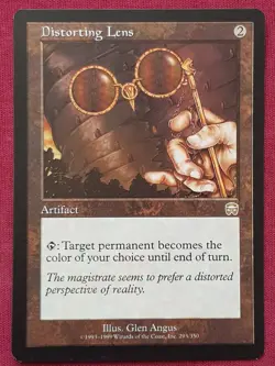 Magic The Gathering MERCADIAN MASQUES DISTORTING LENS artifact card MTG - Image 1