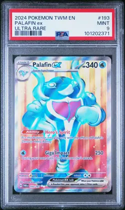 2024 POKEMON TWM EN-TWILIGHT MASQUERADE ULTRA RARE #193 PALAFIN EX PSA 9 - Image 1