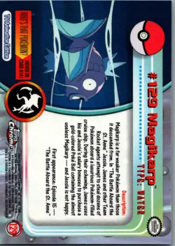 topps Chrome Pokemon TV Animation Series 2 #129 Magikarp NM - Image 2