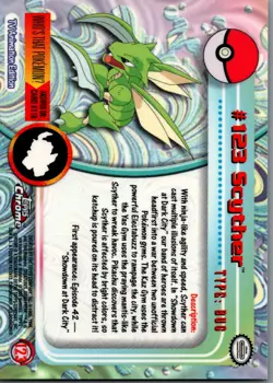 topps Chrome Pokemon TV Animation Series 2 #123 Scyther NM - Image 2
