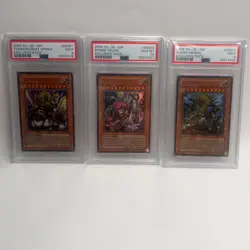2004 Yugioh Theinen Great Sphinx PSA 9, Sphinx Teleia PSA 10, Andro Sphinx PSA 9 - Image 1