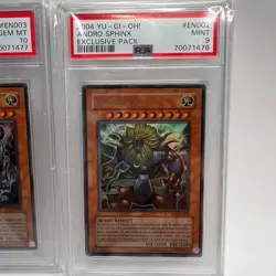 2004 Yugioh Theinen Great Sphinx PSA 9, Sphinx Teleia PSA 10, Andro Sphinx PSA 9 - Image 4