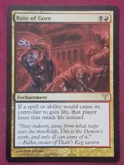 Magic The Gathering DISSENSION RAIN OF GORE black/red card MTG - Image 1
