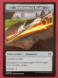 Magic The Gathering COMMANDER MASTERS STONEFORGED BLADE SAPROLING token card MTG - Image 1