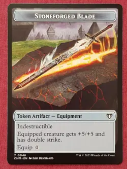Magic The Gathering COMMANDER MASTERS CMM STONEFORGED BLADE SERVO token card MTG - Image 1