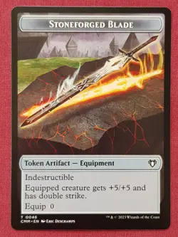 Magic The Gathering COMMANDER MASTERS CMM STONEFORGED BLADE CLUE token card MTG - Image 1