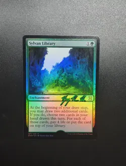 MTG Artist Proof Signed Sylvan Library /50 Eternal Masters Foil - Image 1
