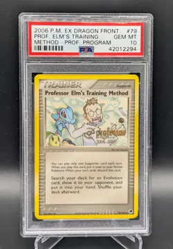 Pokemon PSA 10 Professor Elm's Training Method 79/101 Professor Program Stamped - Image 1