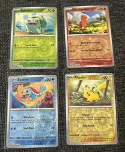 Pokemon Costco 151 Cosmo Foil Promo Set Pikachu Squirtle Charmander Bulbasaur - Image 1