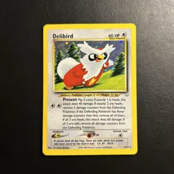 Delibird 5/64 Neo Revelation Pokemon Card Holo Rare Moderately Played MP + - Image 1