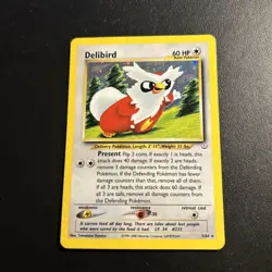 Delibird 5/64 Neo Revelation Pokemon Card Holo Rare Moderately Played MP + - Image 4