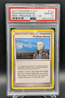 Pokemon PSA 10 Professor Rowan 112/130 Professor Program Stamped Promo Card - Image 1