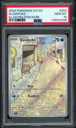 2023 PSA 10 Pokemon SV1 EN S&V Base Slowpoke Illustration Rare 204/198 card - Image 1