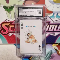 CGC 10 Cubone 9 of Clubs Playing Card Silver Deck 1999 - Pokemon - SHIPS FAST - Image 1