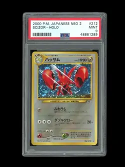 Pokemon PSA 9 MINT 2000 Scizor Neo Discovery Japanese Holo Original Card - Image 1