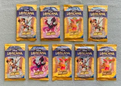Disney Lorcana 12 Card Booster Pack Lot of 9 Into The Inklands Ravensburger NEW - Image 1