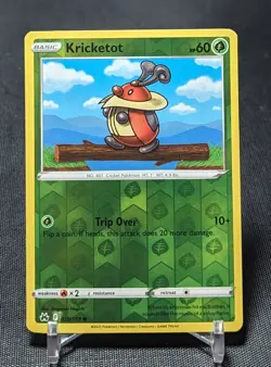 Kricketot Common Reverse Holo Grass 2023 Crown Zenith Pokemon TCG Card 010/159 - Image 1
