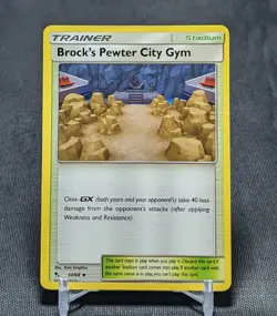 Brock's Pewter City Gym Regular Uncommon Hidden Fates Pokemon TCG Card 54/68 - Image 1