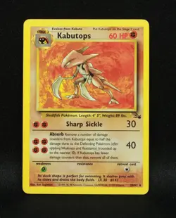 Kabutops 24/62 - Fossil - Non-Holo Rare Pokemon Card - MP to LP - Image 1