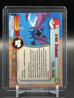 #41 Zubat Topps Green Logo TV Animation Edition Pokemon Card 1999 Nintendo NM - Image 2