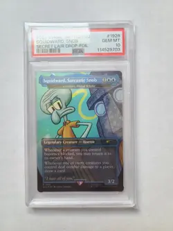 MTG Squidward Sarcastic Snob FOIL PSA 10 GEM MINT SpongeBob Magic Card SLD #1928 - Image 1