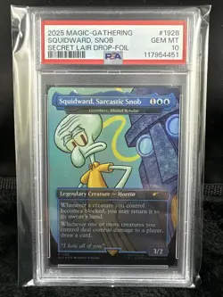MTG Squidward Sarcastic Snob FOIL PSA 10 GEM MINT SpongeBob Magic Card SLD #1928 - Image 1
