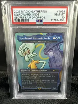 MTG Squidward Sarcastic Snob FOIL PSA 10 GEM MINT SpongeBob Magic Card SLD #1928 - Image 1