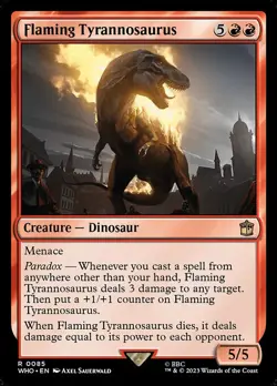 NM Flaming Tyrannosaurus, MTG, Doctor Who, Magic the Gathering, 85 - Image 1