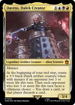 NM Foil Davros, Dalek Creator, MTG, Doctor Who, Magic the Gathering, 1 - Image 1