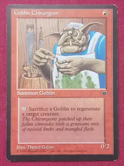 Magic The Gathering FALLEN EMPIRES GOBLIN CHIRURGEON GELON red card MTG - Image 1