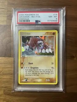 Pokemon 2005 Emerald Groudon Reverse Stamped Holo #14 PSA 8 NM-MT POP 65! - Image 1