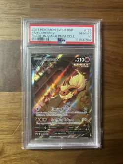 Pokemon Flareon V VMAX Premium Coll. Full Alt Art Promo SWSH179 PSA 10 Gem Mint - Image 1
