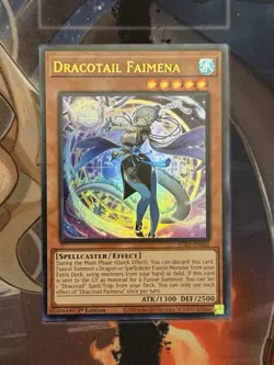 Yugioh! Dracotail Faimena Ultra Rare Near Mint 1st Edition JUSH-EN002 - Image 1